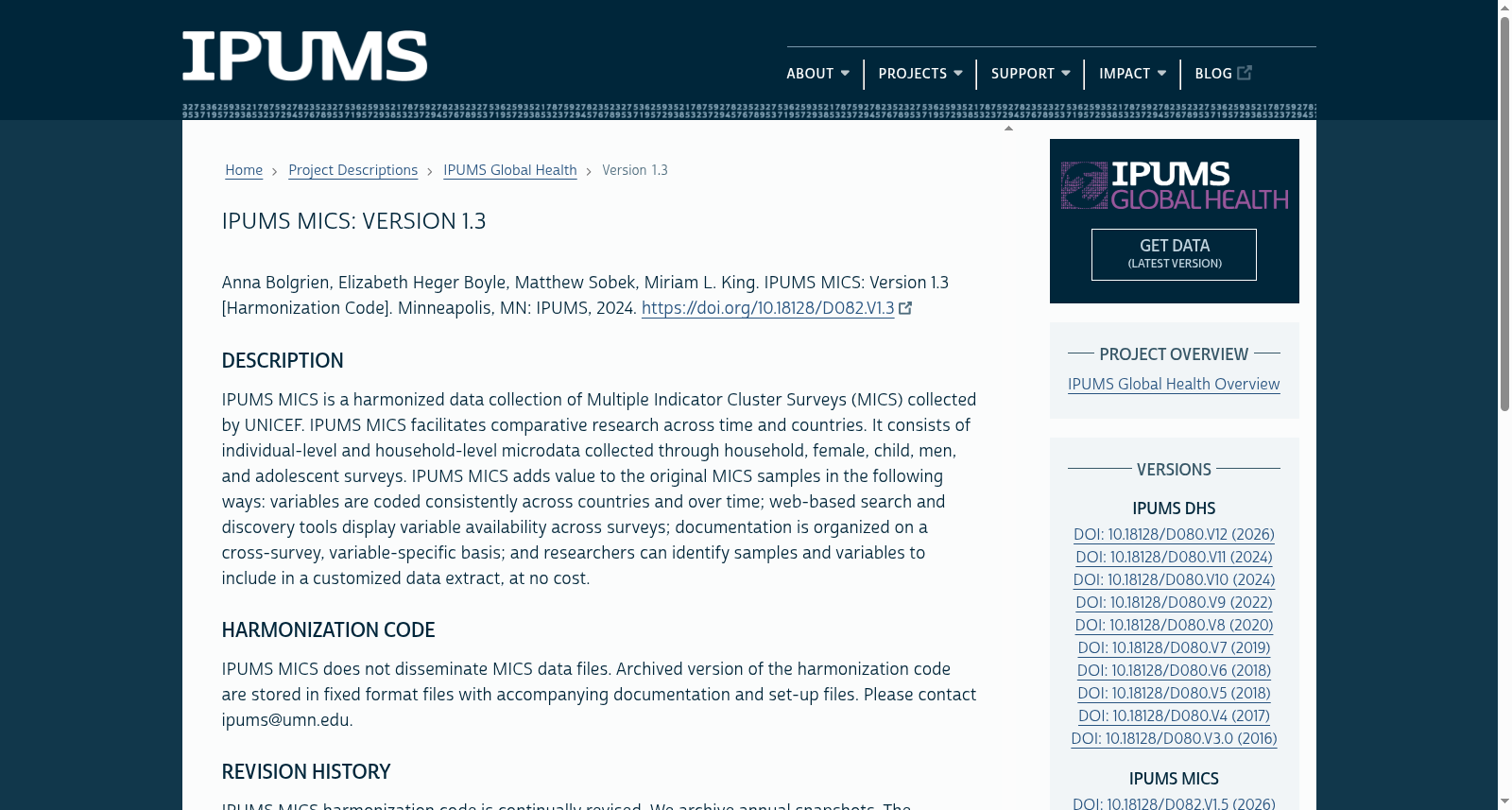 IPUMS-MICS Data Harmonization Code: Version 1.3 数据集图片