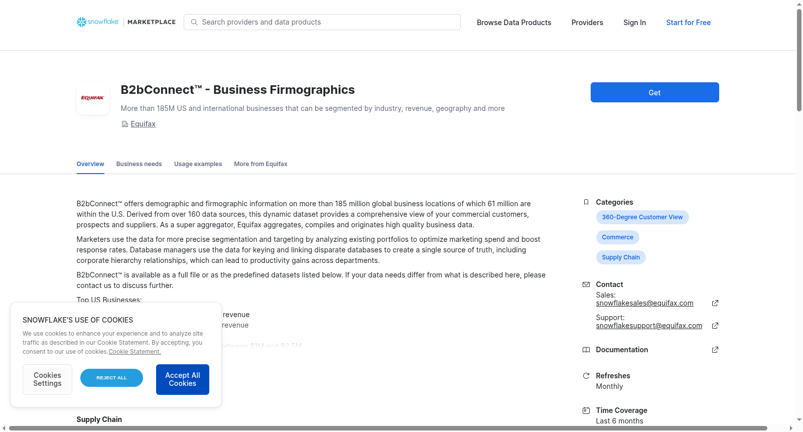 B2bConnect™ - Business Firmographics 数据集图片