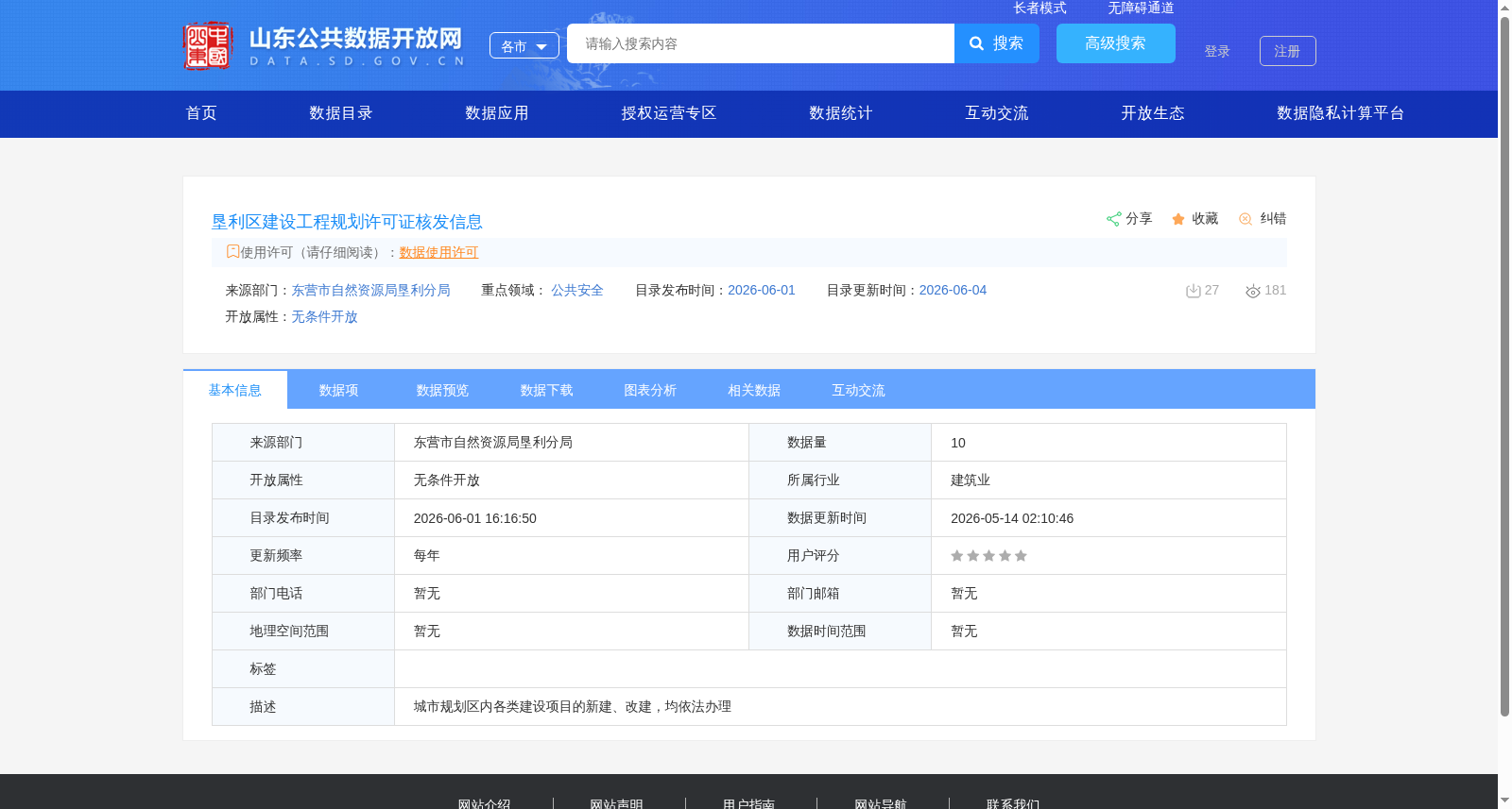 垦利区建设工程规划许可证核发信息 数据集图片