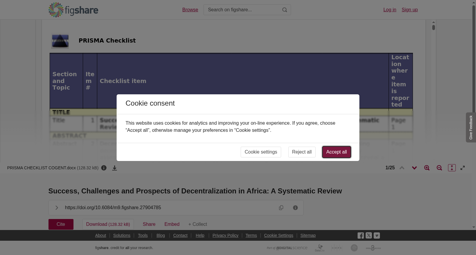 <b>Success, Challenges and Prospects of Decentralization in Africa: A Systematic Review</b> 数据集图片