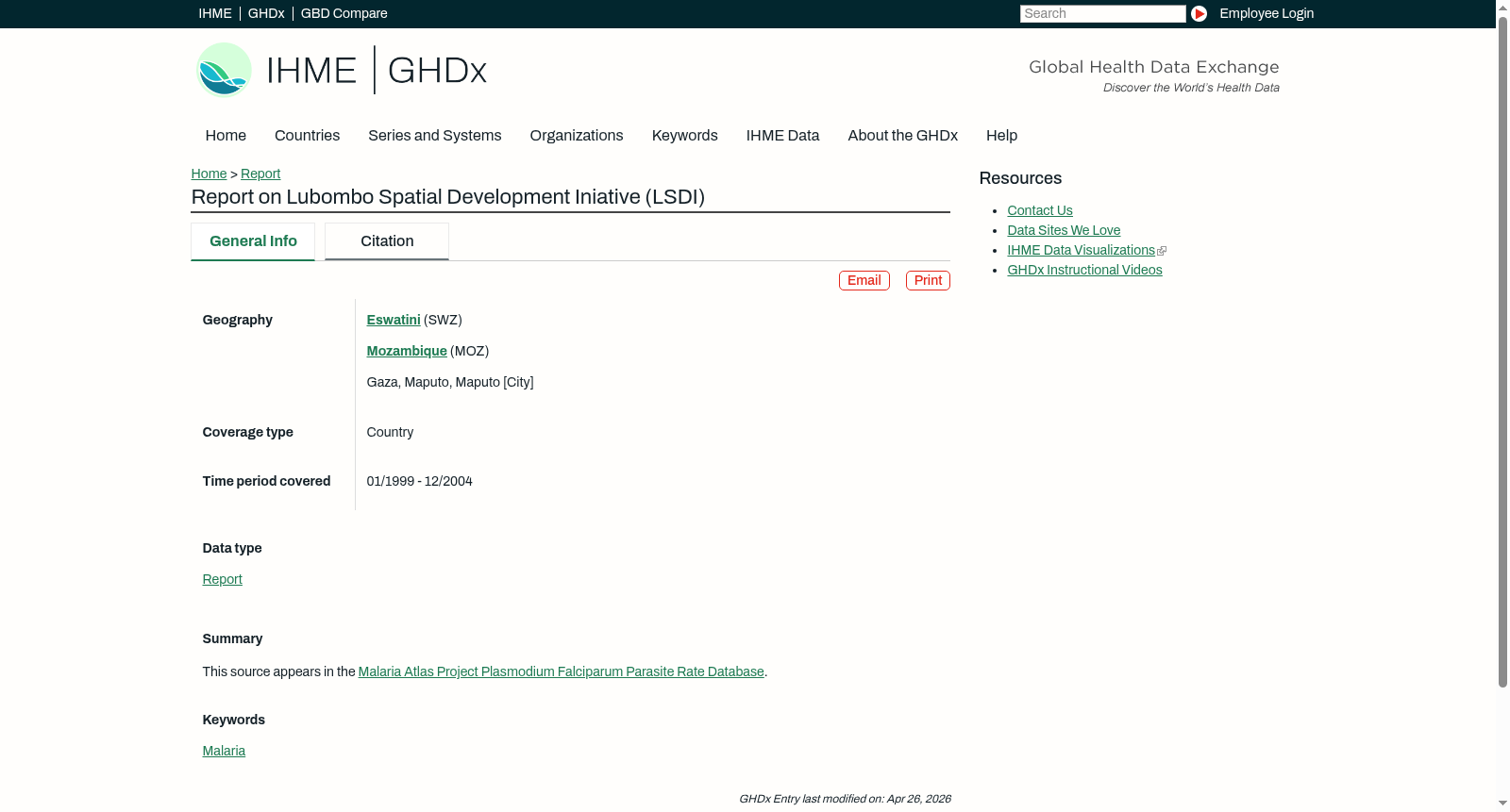Report on Lubombo Spatial Development Iniative (LSDI) 数据集图片