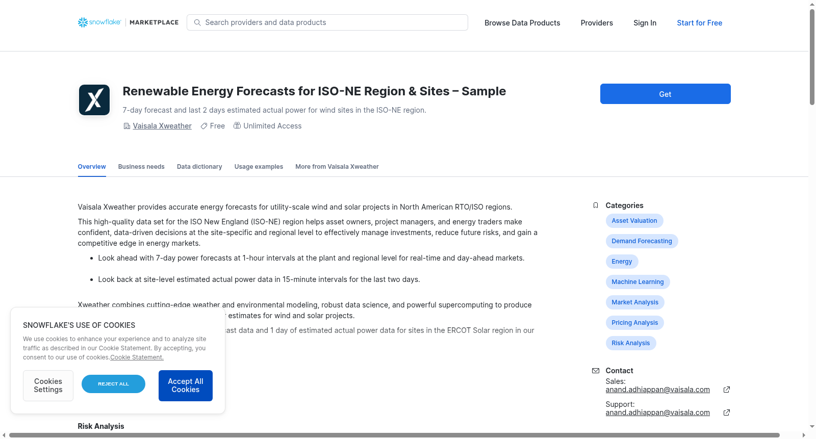 Renewable Energy Forecasts for ISO-NE Region & Sites – Sample 数据集图片