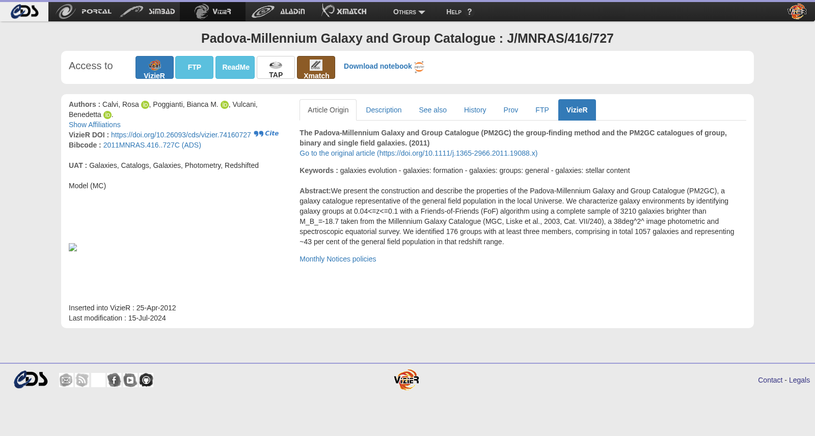 Padova-Millennium Galaxy and Group Catalogue 数据集图片