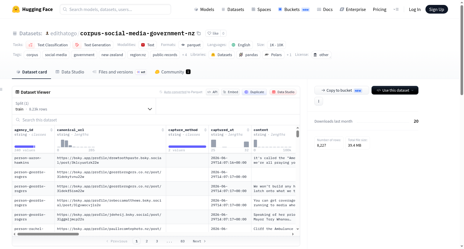 corpus-social-media-government-nz 数据集图片