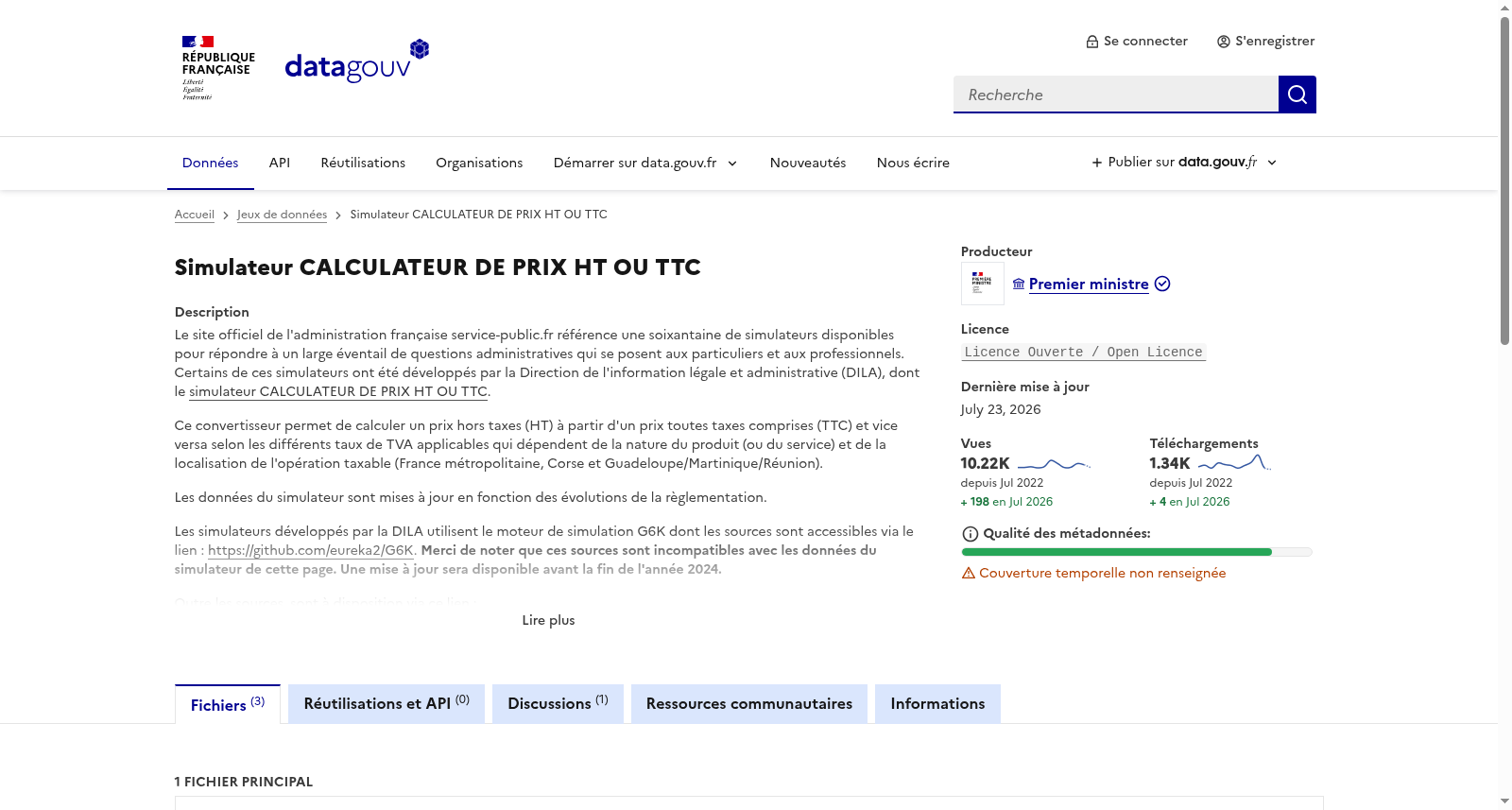 Simulateur CALCULATEUR DE PRIX HT OU TTC 数据集图片