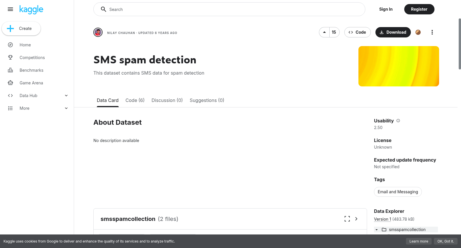 SMS spam detection 数据集图片