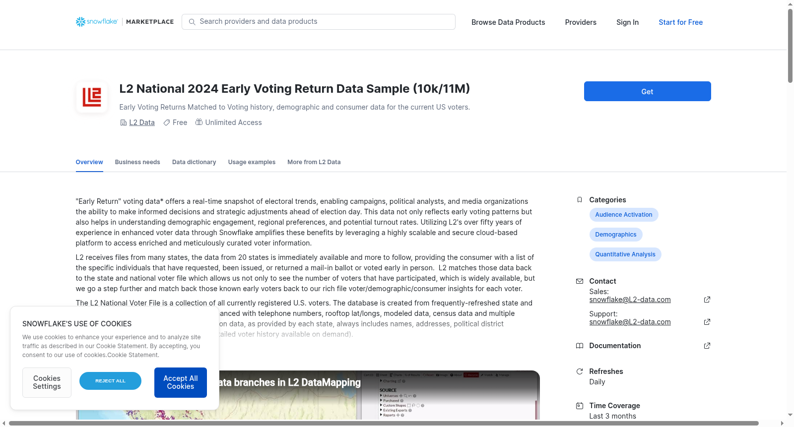 L2 National 2024 Early Voting Return Data Sample (10k/11M) 数据集图片