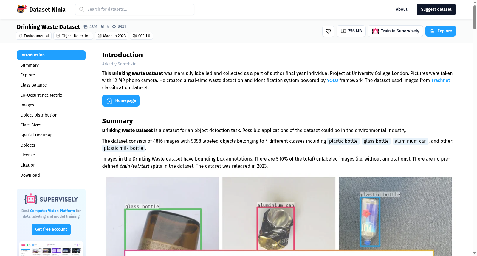Drinking Waste Dataset 数据集图片