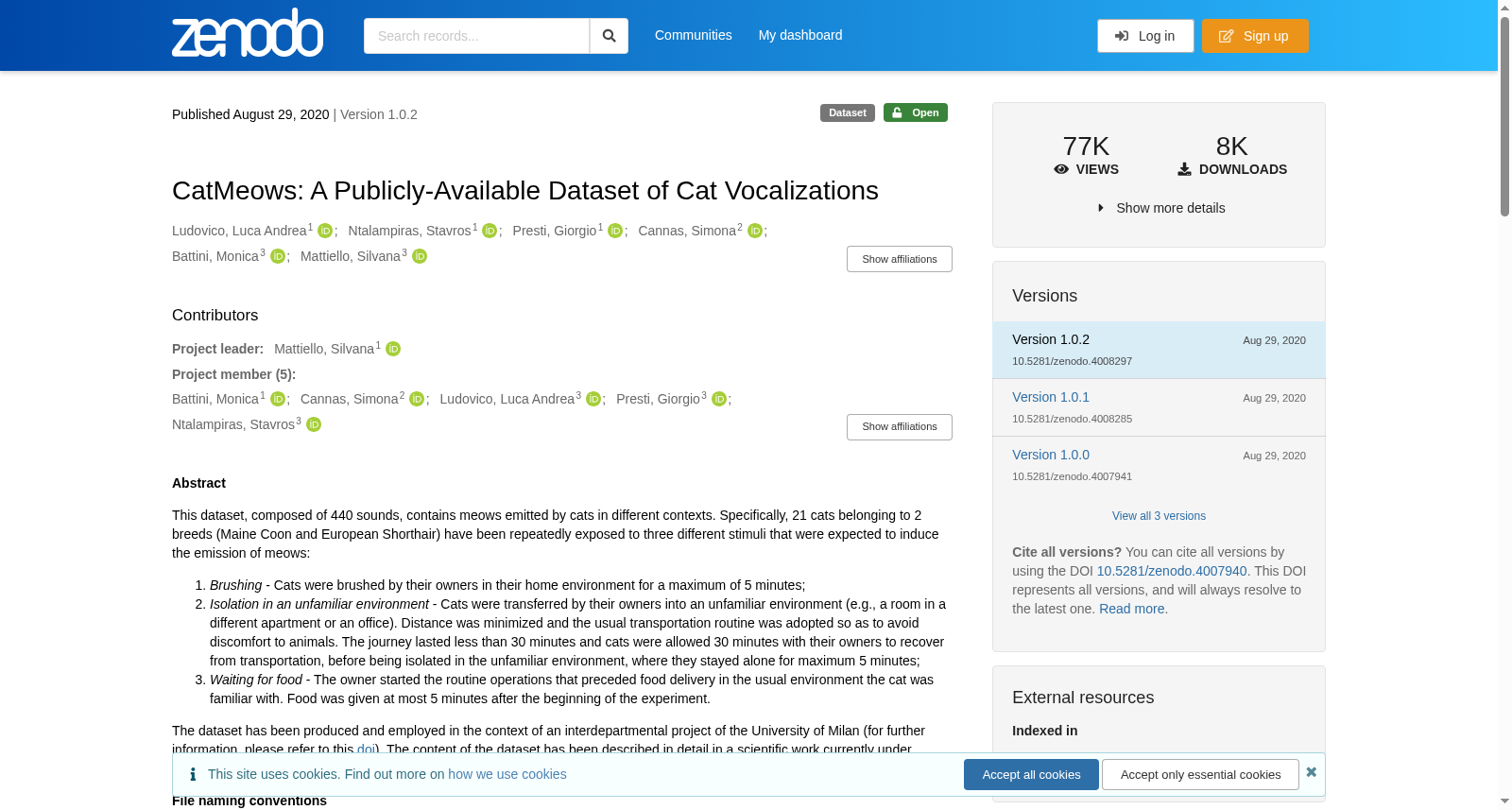 CatMeows: A Publicly-Available Dataset of Cat Vocalizations 数据集图片