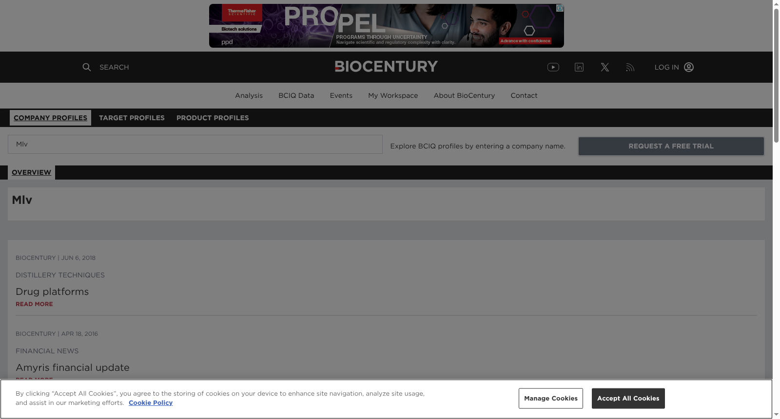 MLV - BioCentury Company Profiles - BCIQ 数据集图片