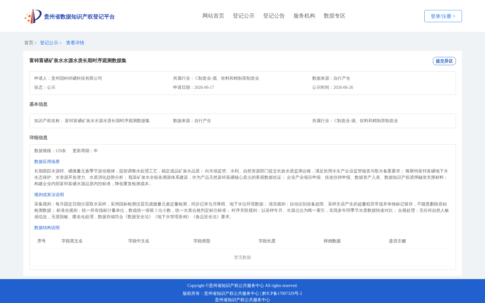 富锌富硒矿泉水水源水质长期时序观测数据集 数据集图片