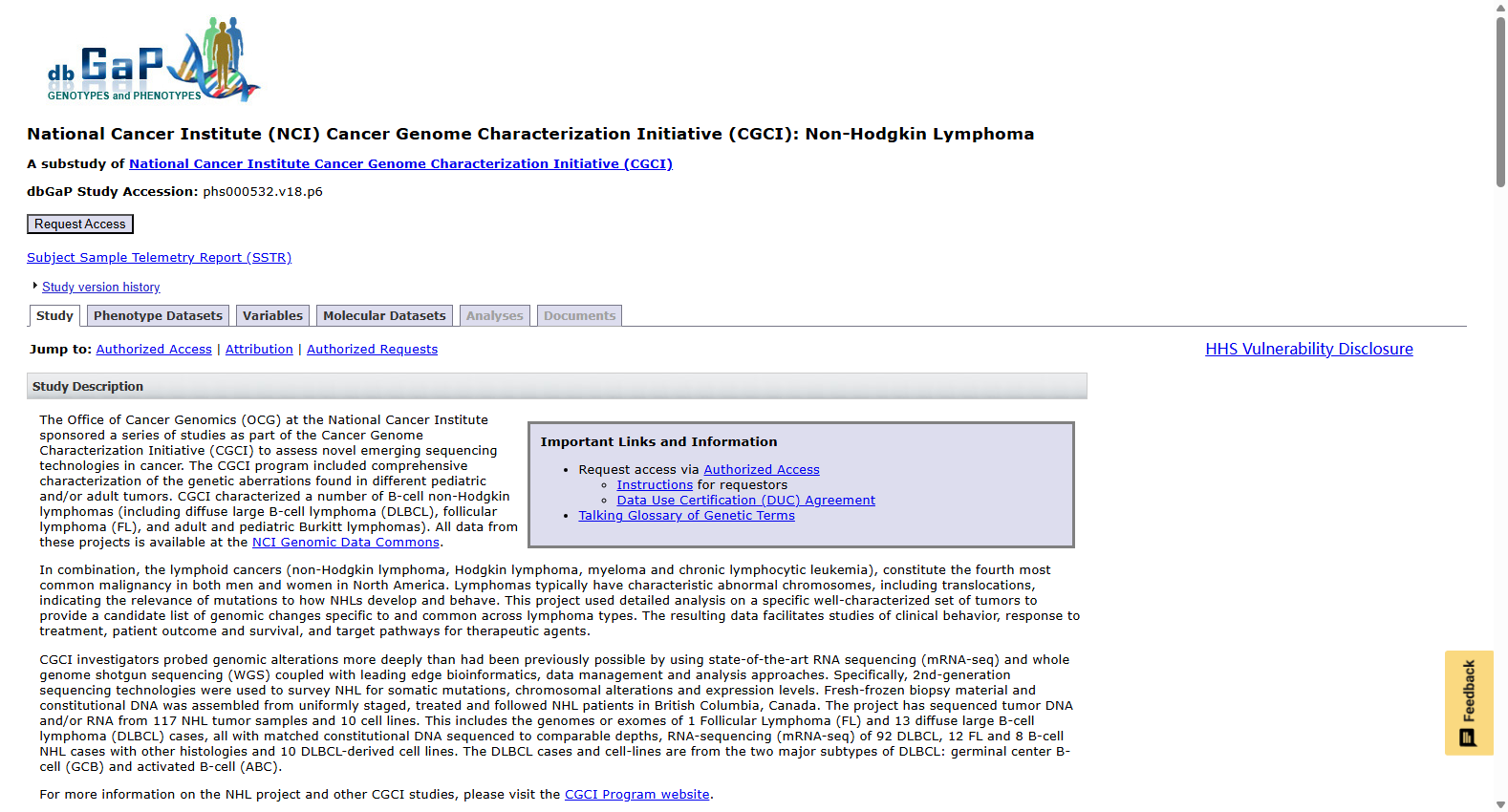 CGCI: Non-Hodgkin Lymphoma