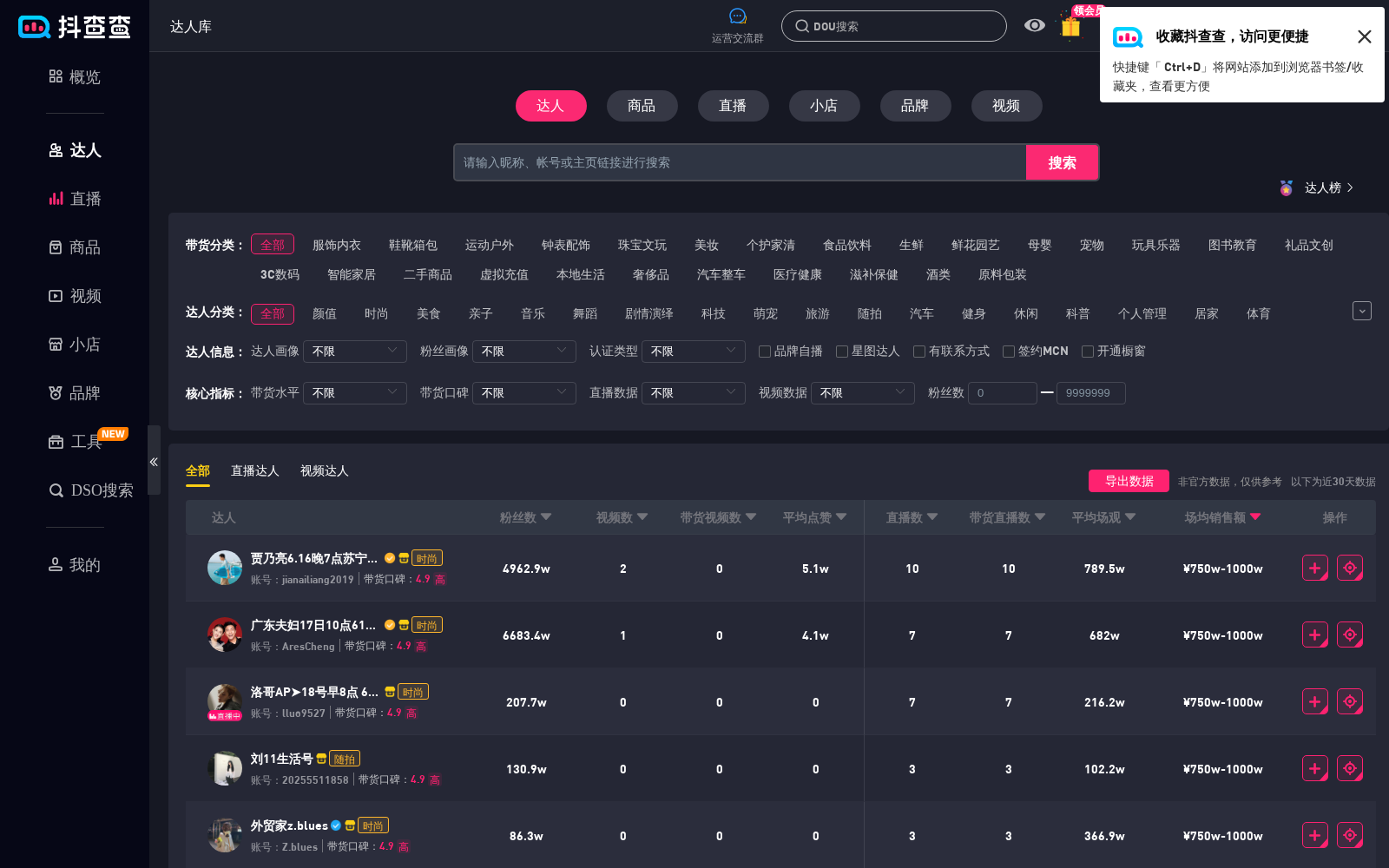 抖查查电商数据库 数据集图片
