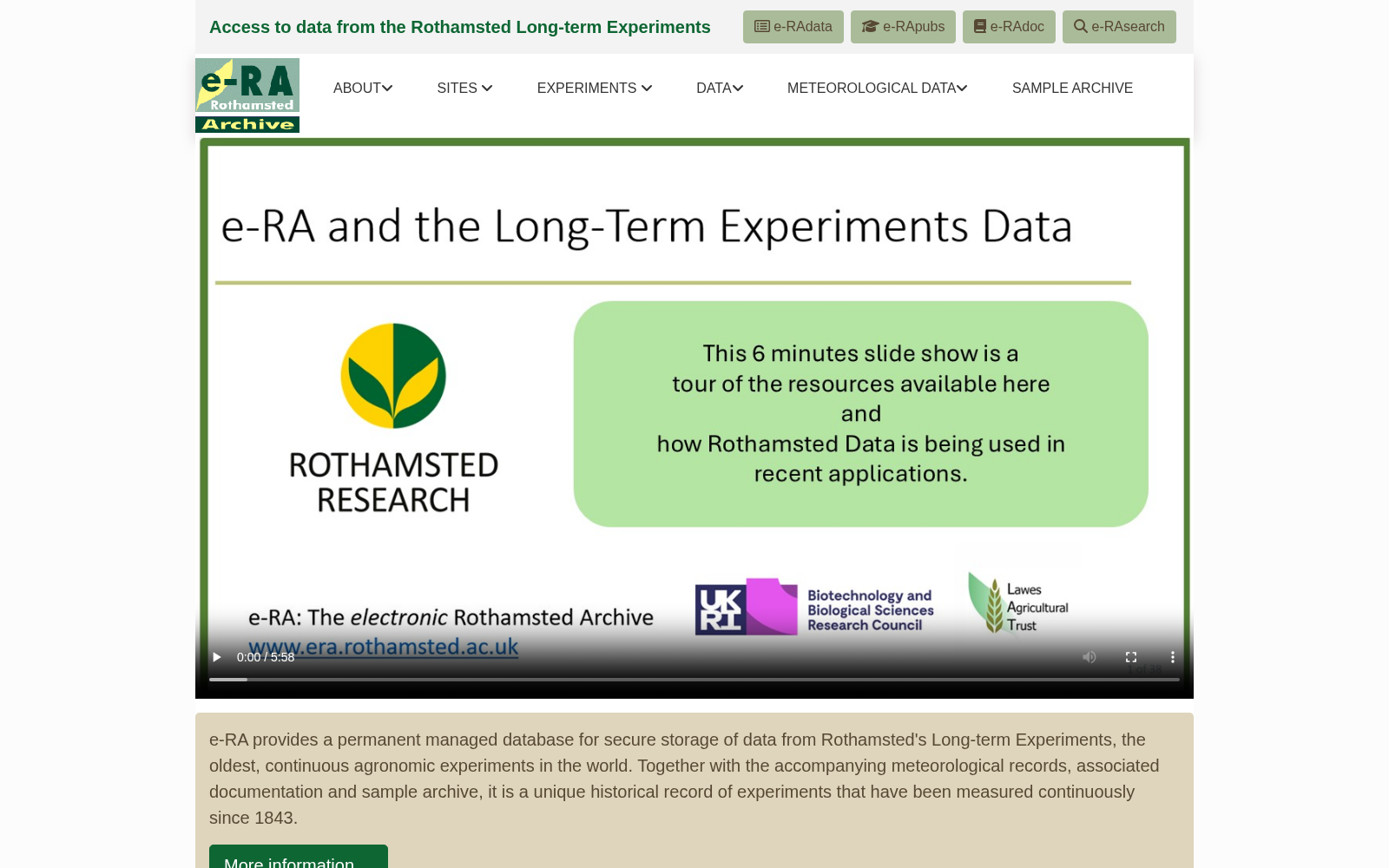 Rothamsted Long-term Experiments Electronic Archive 数据集图片