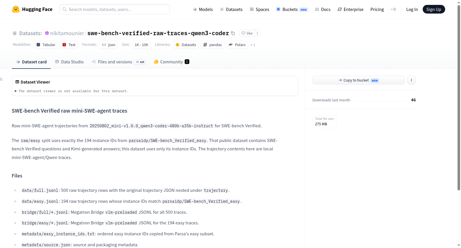 nikitamounier/swe-bench-verified-raw-traces-qwen3-coder 数据集图片