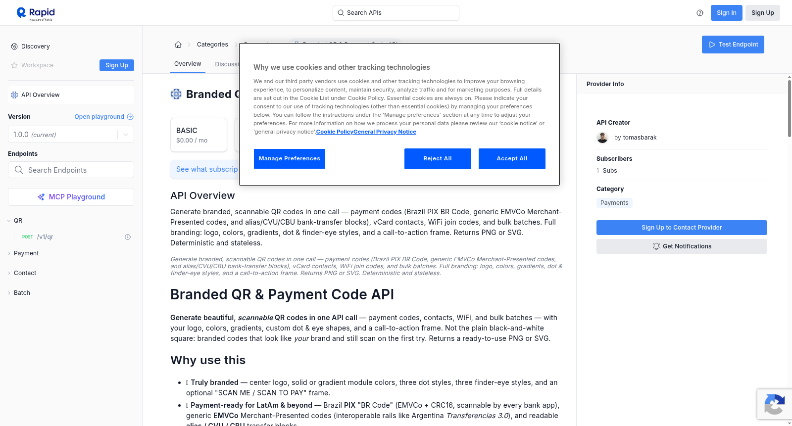 Branded QR & Payment Code API 数据集图片