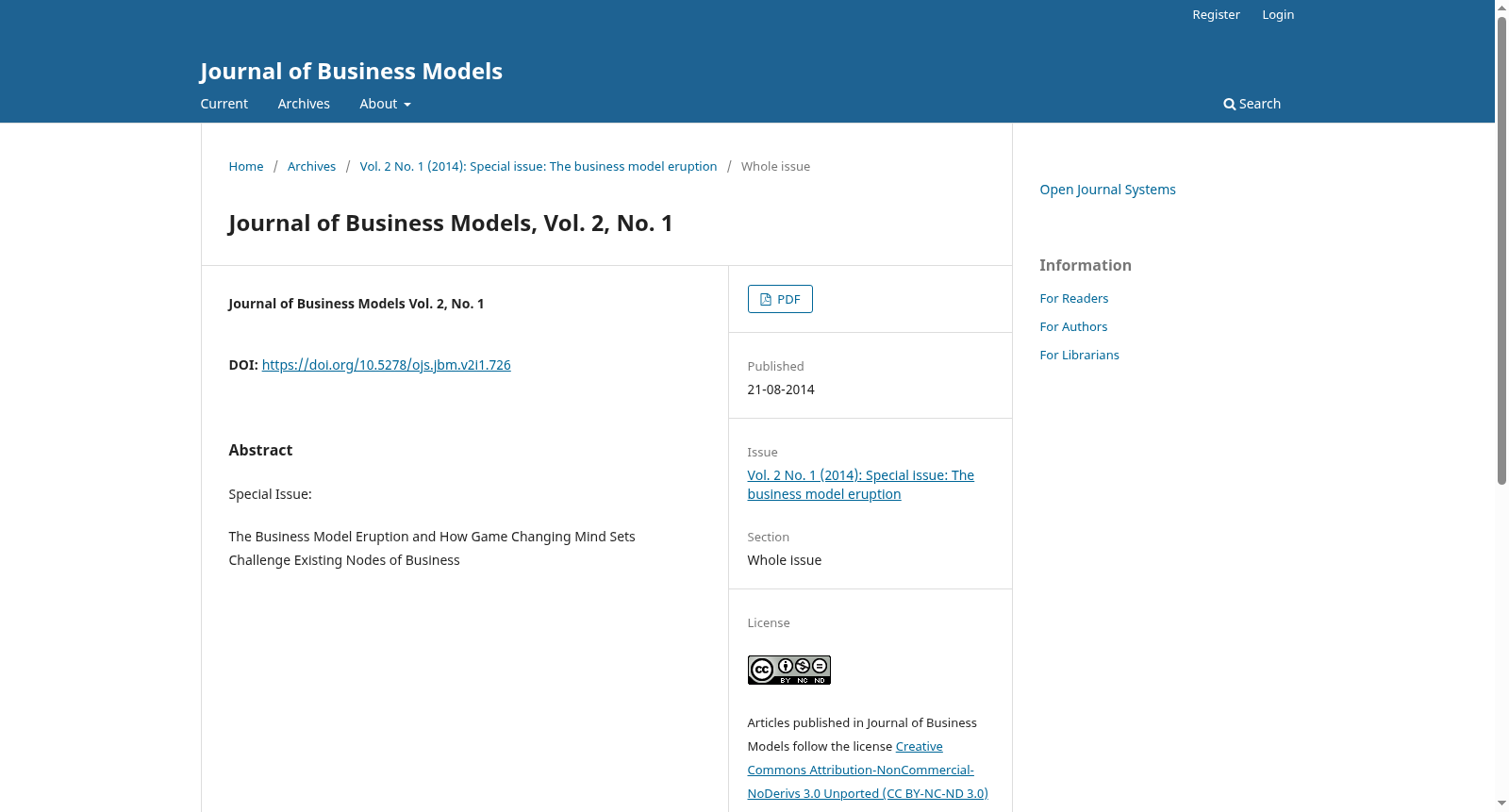 Journal of Business Models, Vol. 2, No. 1 数据集图片