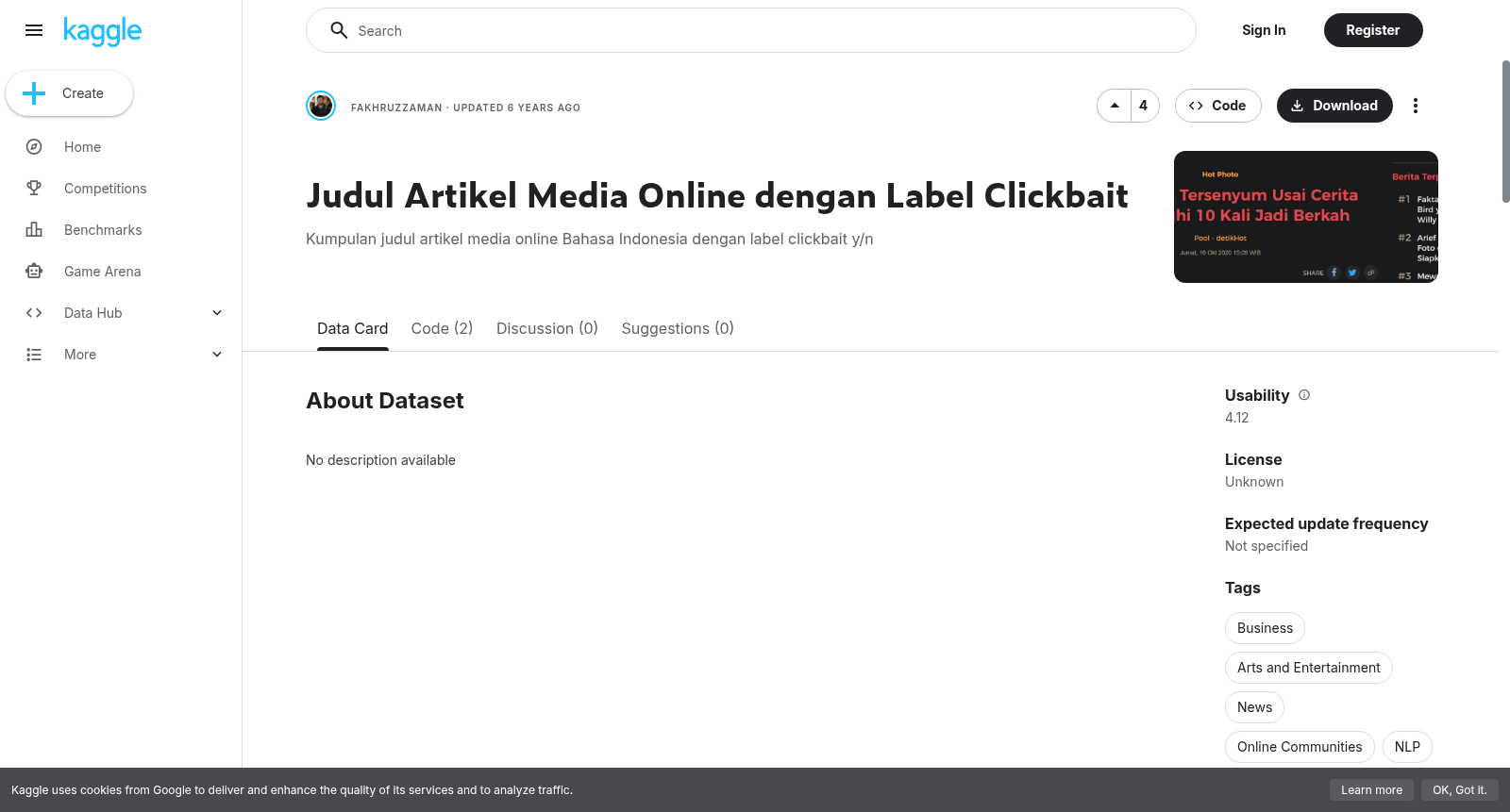 Judul Artikel Media Online dengan Label Clickbait 数据集图片