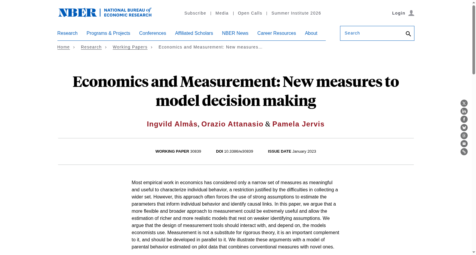 Economics and Measurement: New measures to model decision making 数据集图片