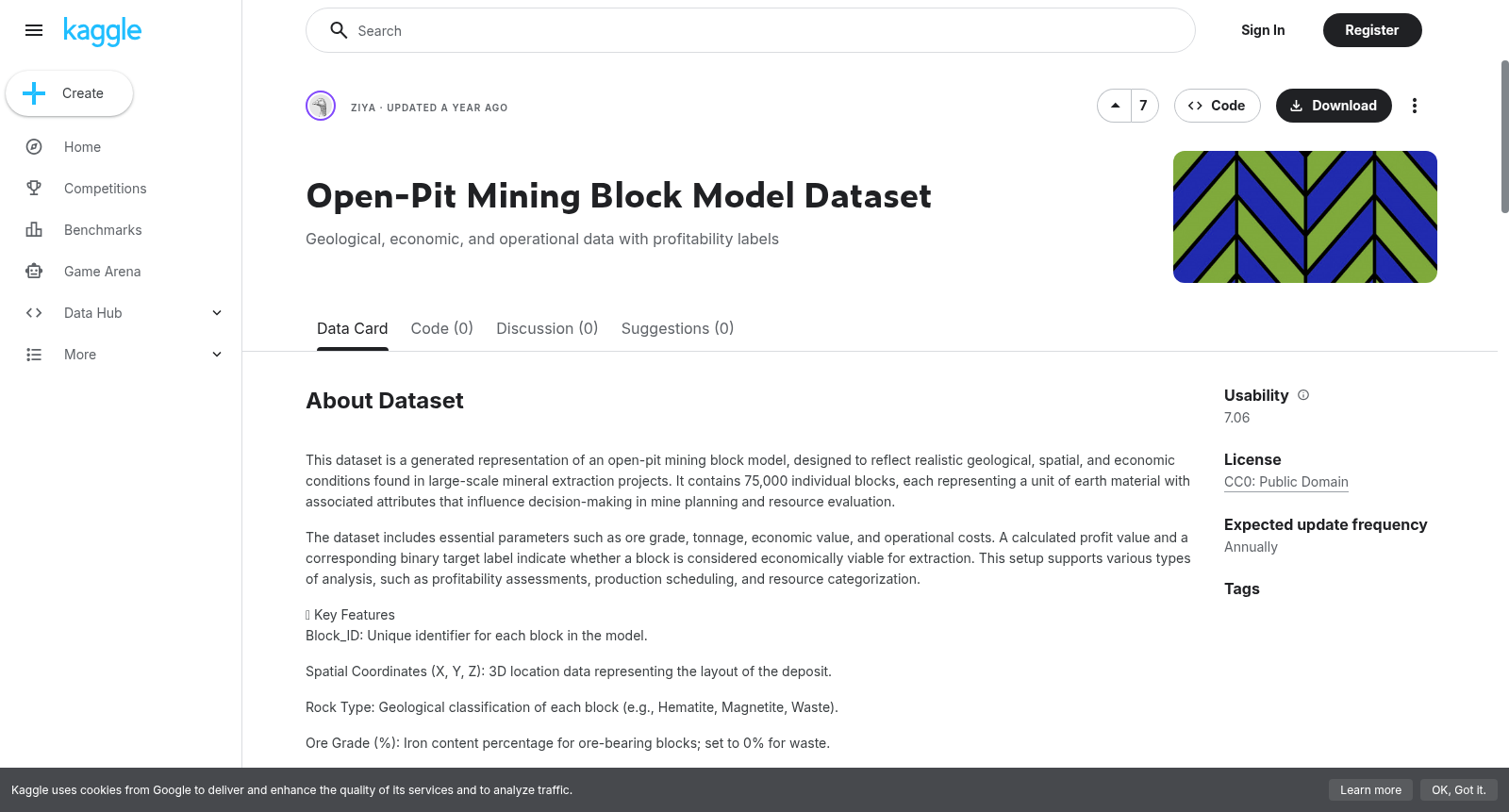 Open-Pit Mining Block Model Dataset 数据集图片