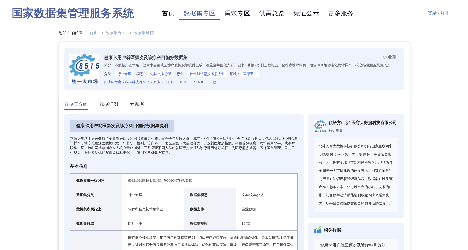 健康卡用户就医频次及诊疗科目偏好数据集 数据集图片