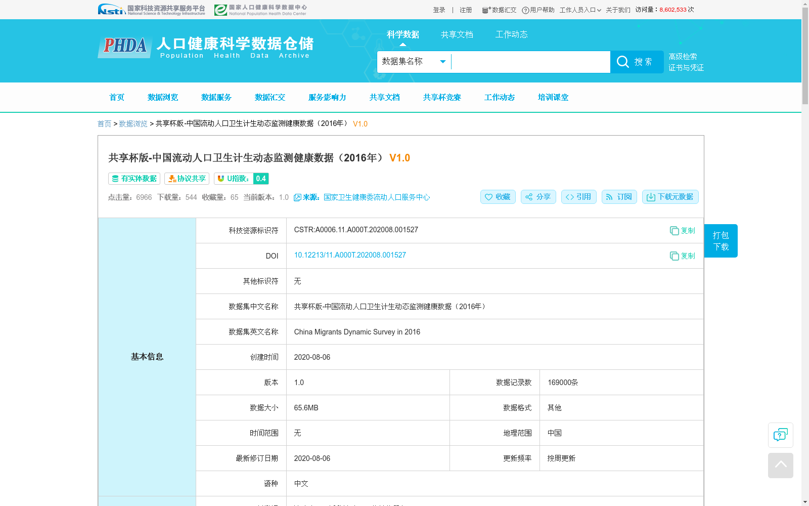 共享杯版-中国流动人口卫生计生动态监测健康数据(2016年) 数据集图片