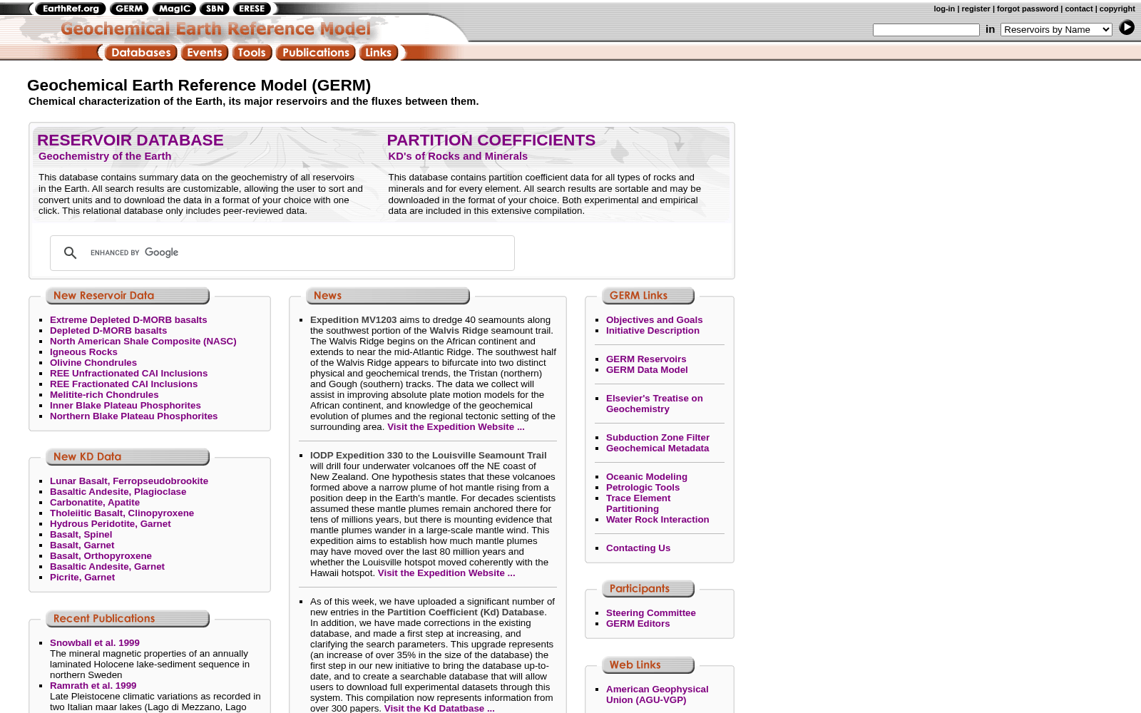 Geochemical Earth Reference Model 数据集图片