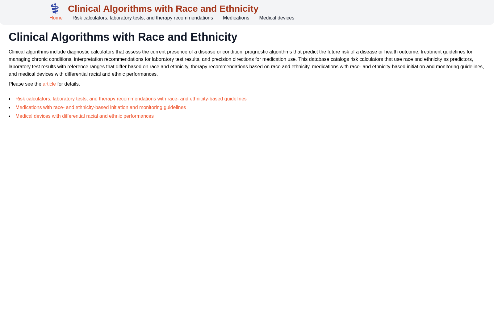 Clinical Algorithms with Race and Ethnicity 数据集图片