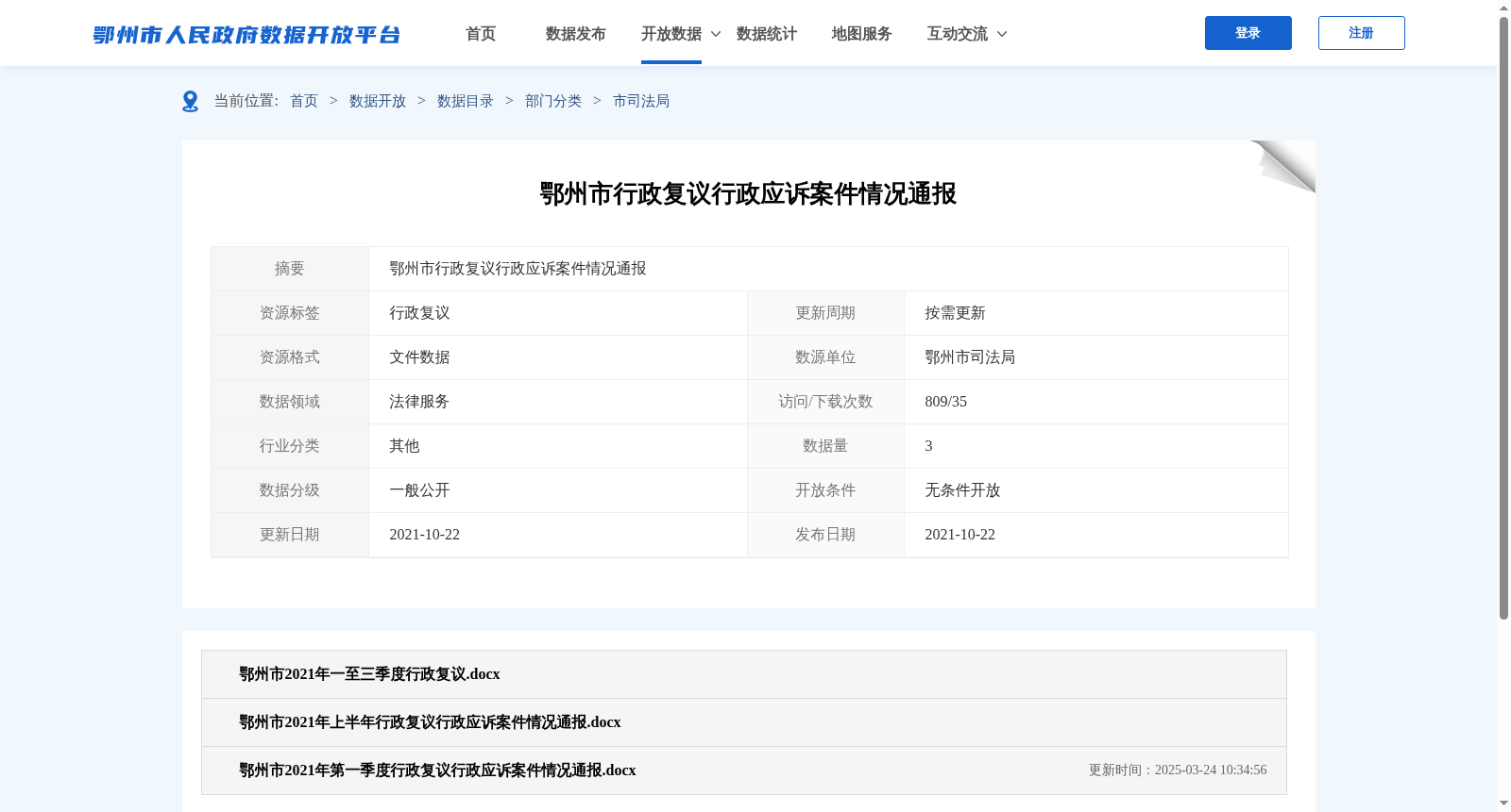 鄂州市行政复议行政应诉案件情况通报 数据集图片