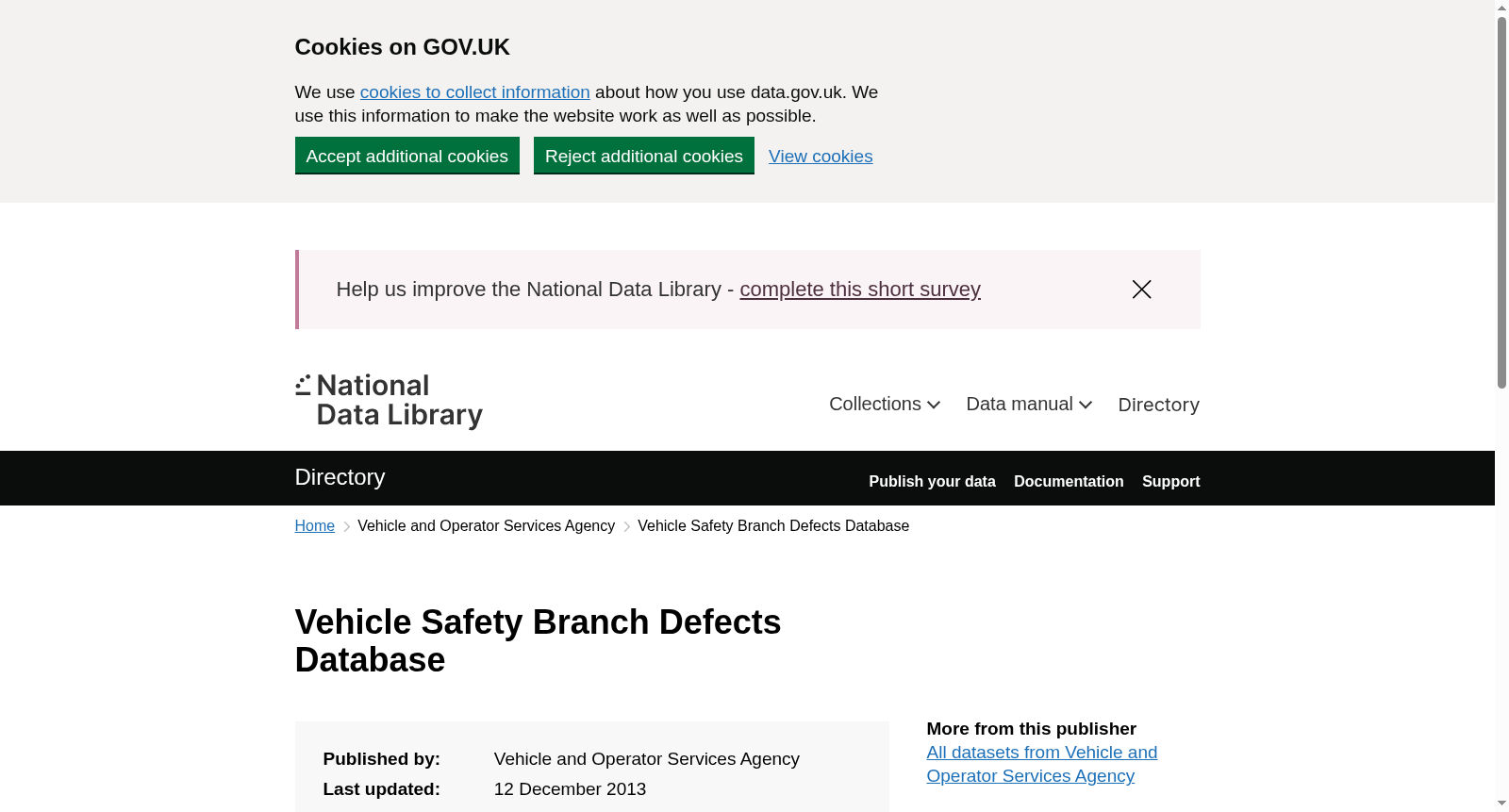 Vehicle Safety Branch Defects Database 数据集图片