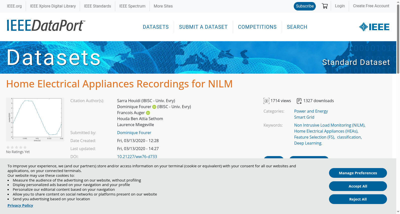 Home Electrical Appliances Recordings for NILM 数据集图片