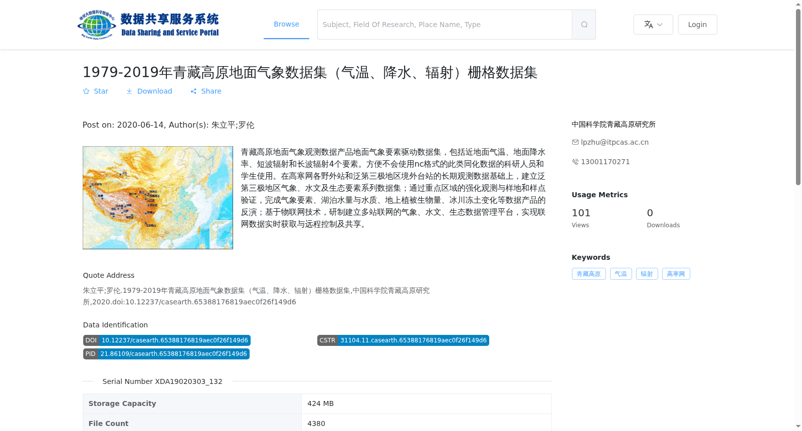 1979-2019年青藏高原地面气象数据集（气温、降水、辐射）栅格数据集 数据集图片