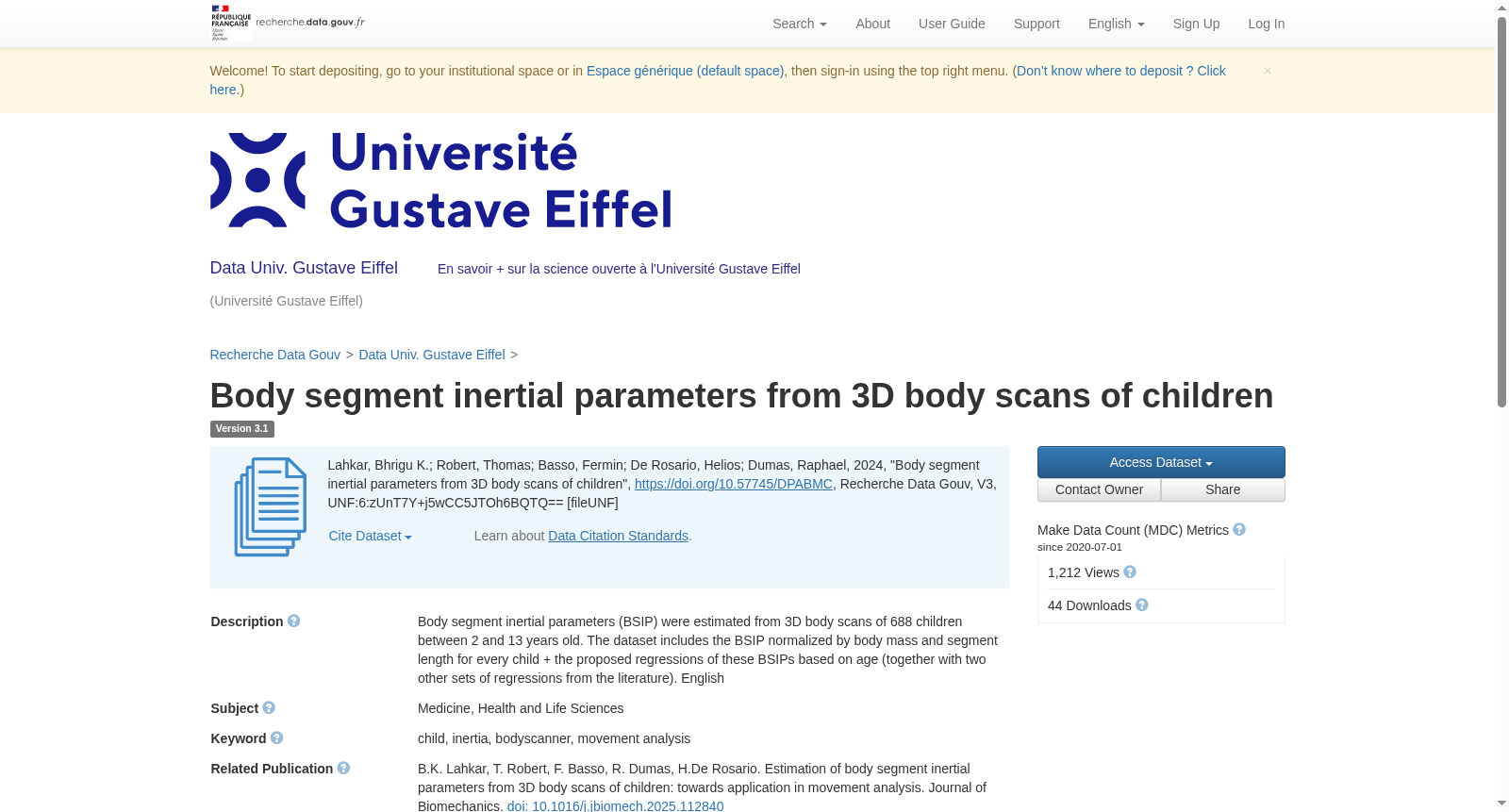 Body segment inertial parameters from 3D body scans of children 数据集图片