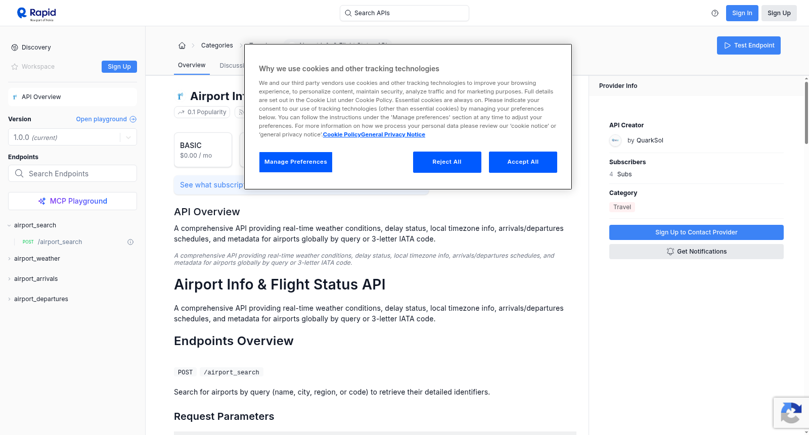 Airport Info & Flight Status API 数据集图片