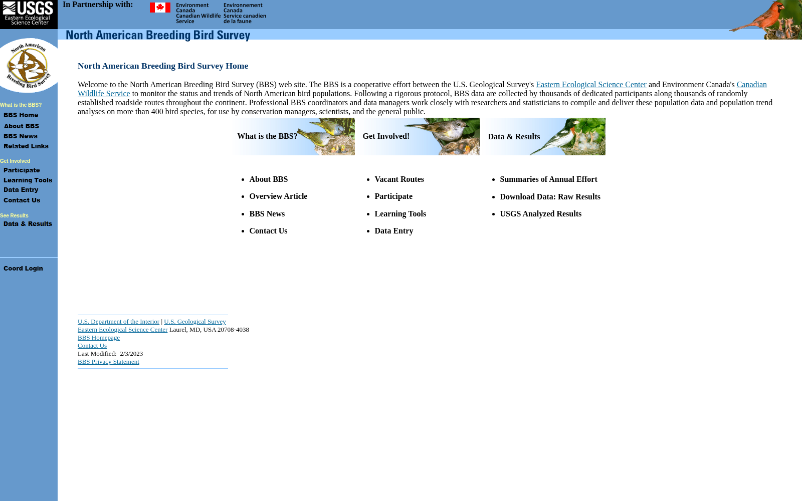 North American Breeding Bird Survey 数据集图片