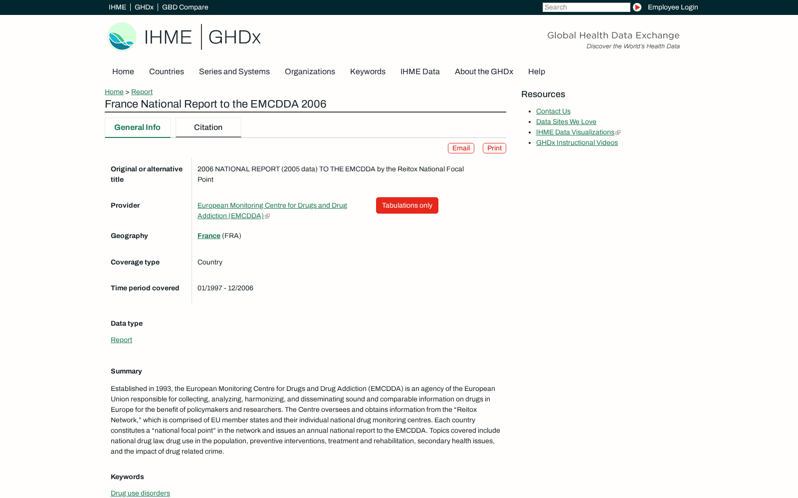 France National Report to the EMCDDA 2006 数据集图片