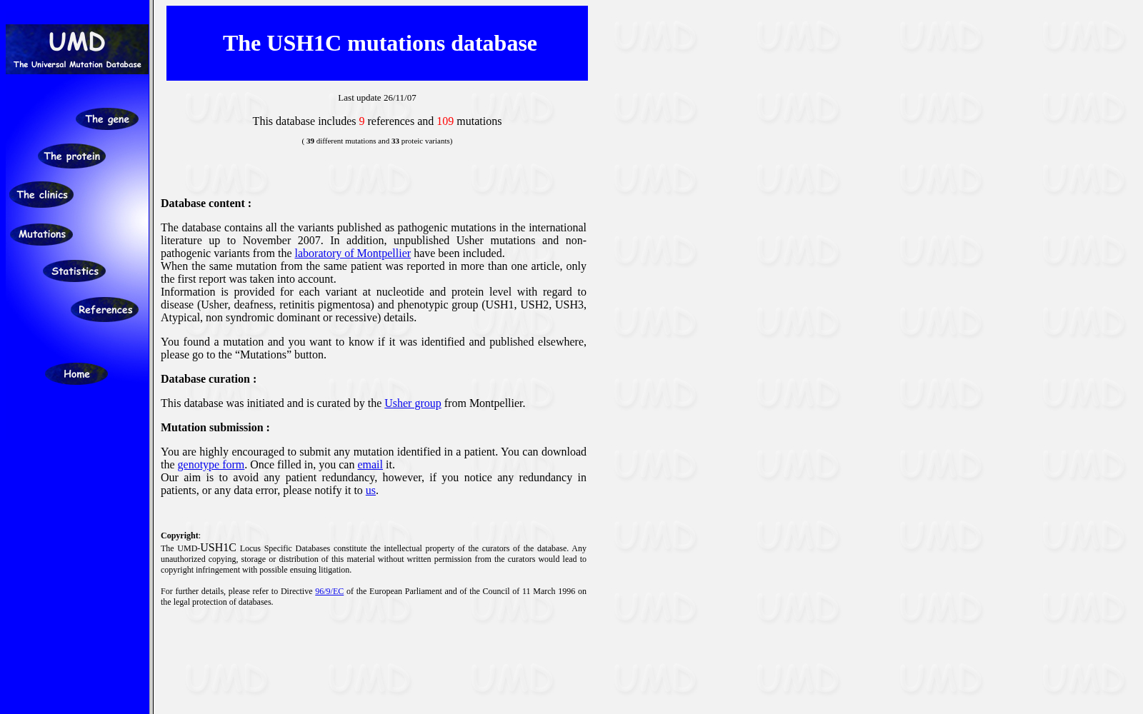 The USH1C mutations database 数据集图片