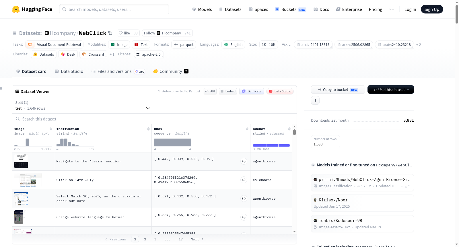 Hcompany/WebClick 数据集图片
