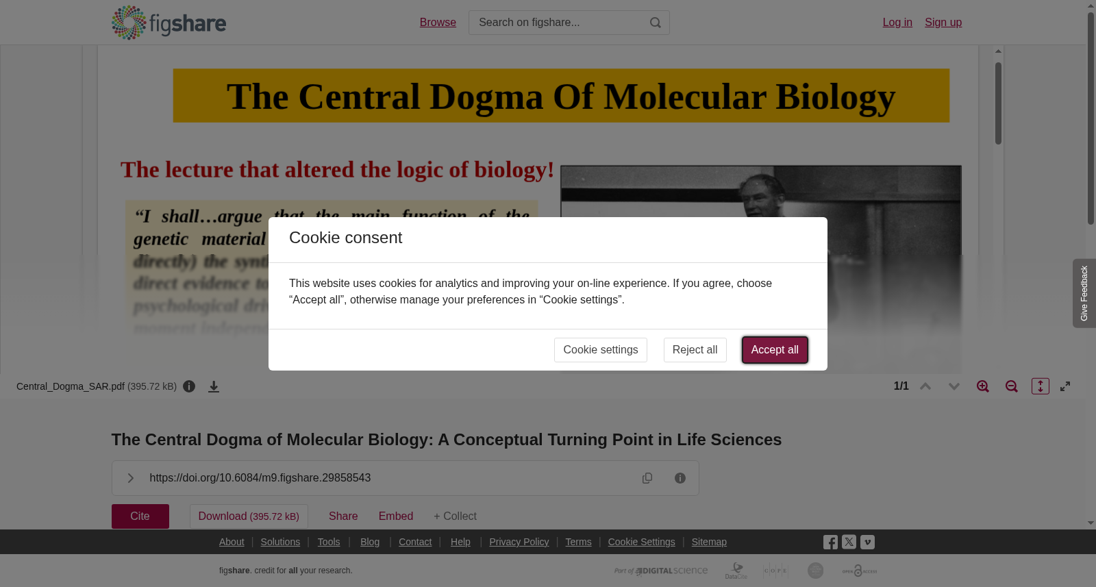<b>The Central Dogma of Molecular Biology: A Conceptual Turning Point in Life Sciences</b> 数据集图片