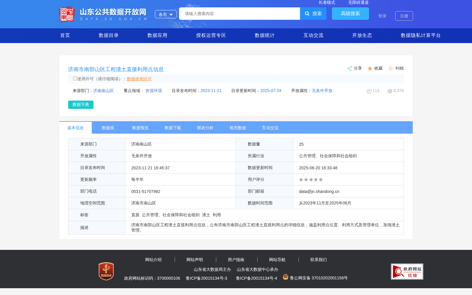 济南市南部山区工程渣土直接利用点信息 数据集图片