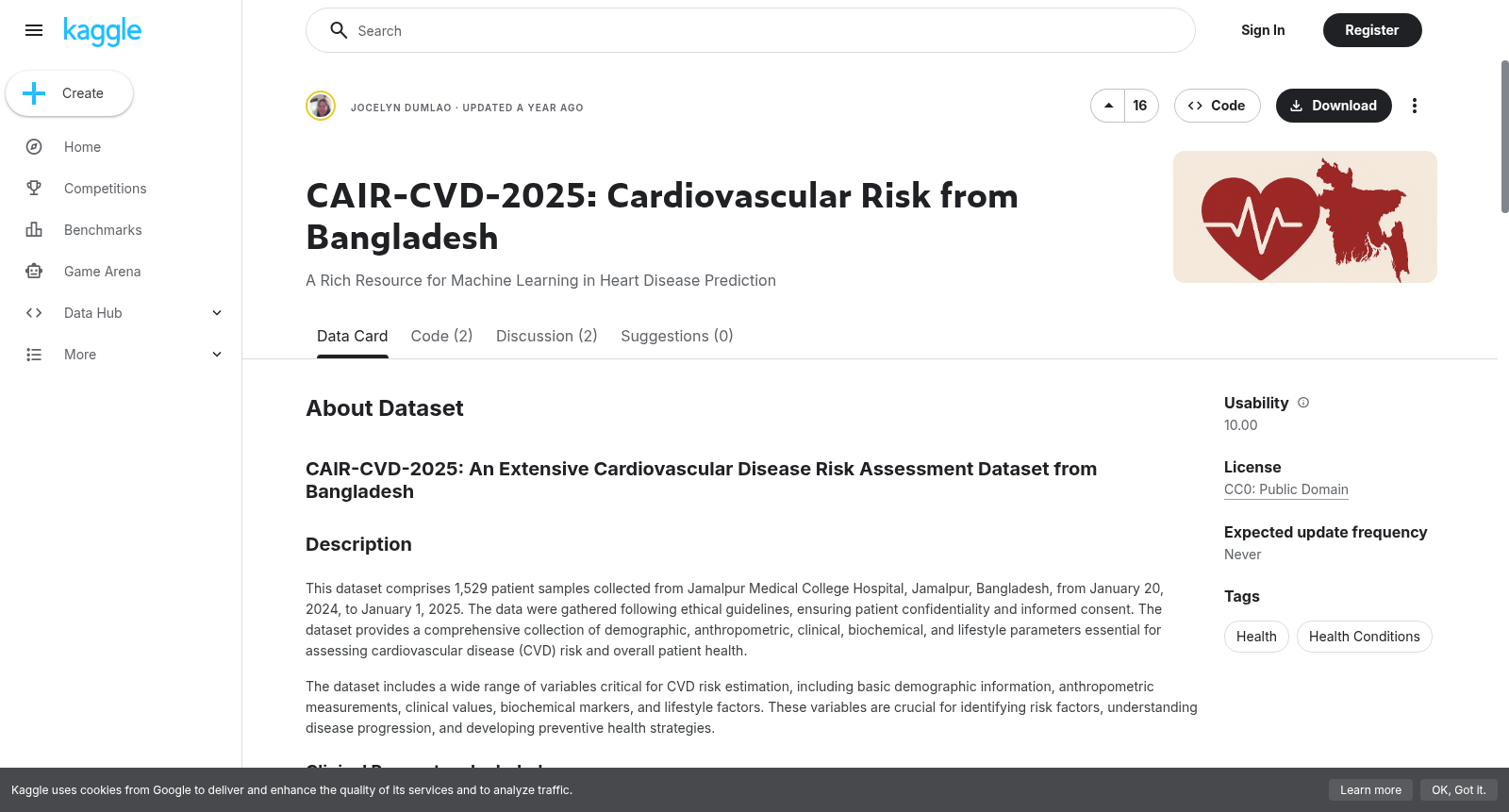 CAIR-CVD-2025: Cardiovascular Risk from Bangladesh 数据集图片