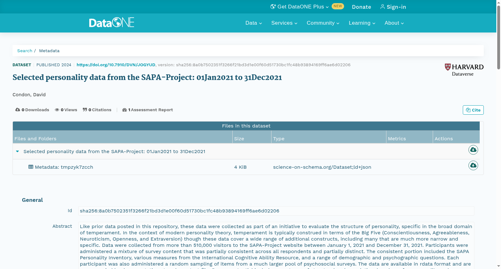 Selected personality data from the SAPA-Project: 01Jan2021 to 31Dec2021 数据集图片