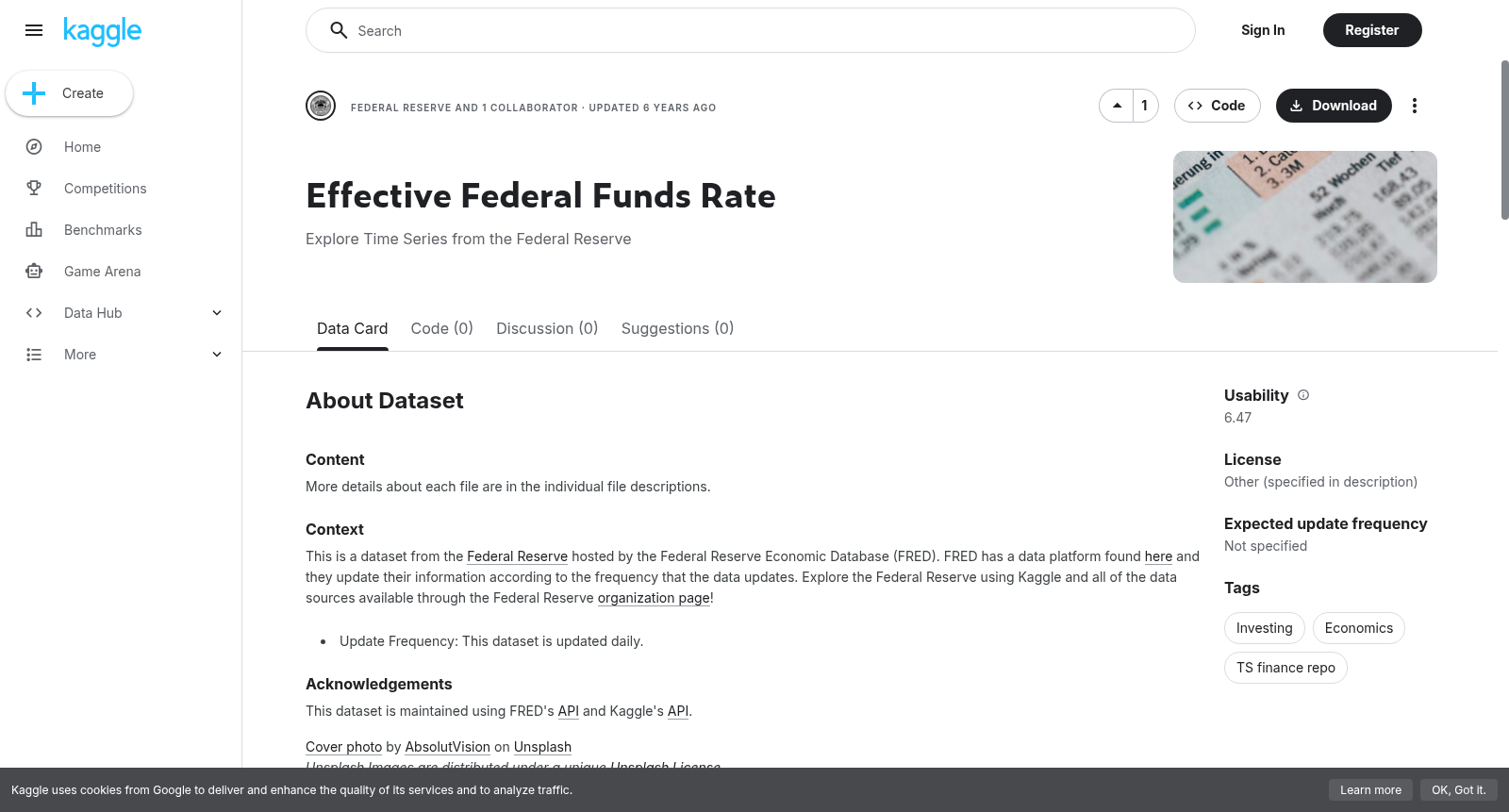 Effective Federal Funds Rate 数据集图片