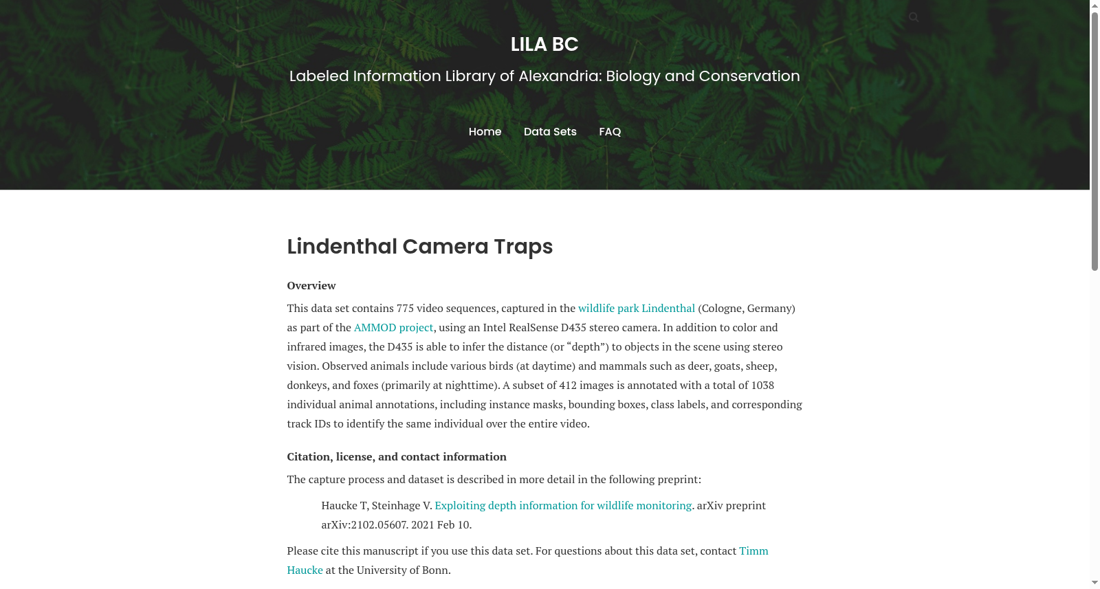 Lindenthal Camera Traps 数据集图片