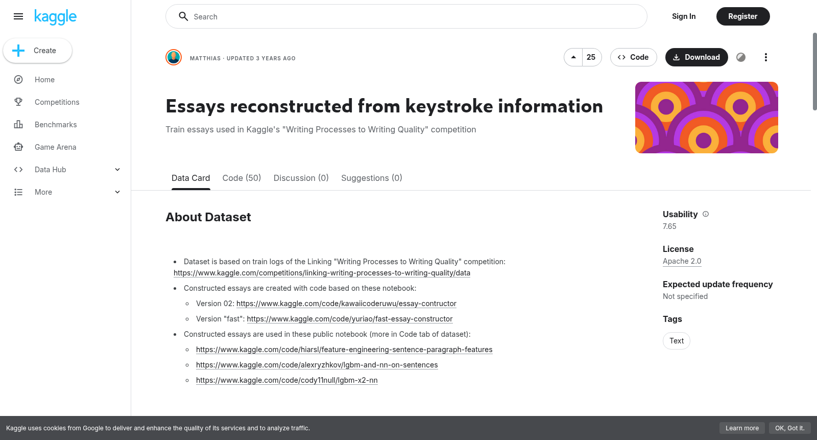 Essays reconstructed from keystroke information 数据集图片