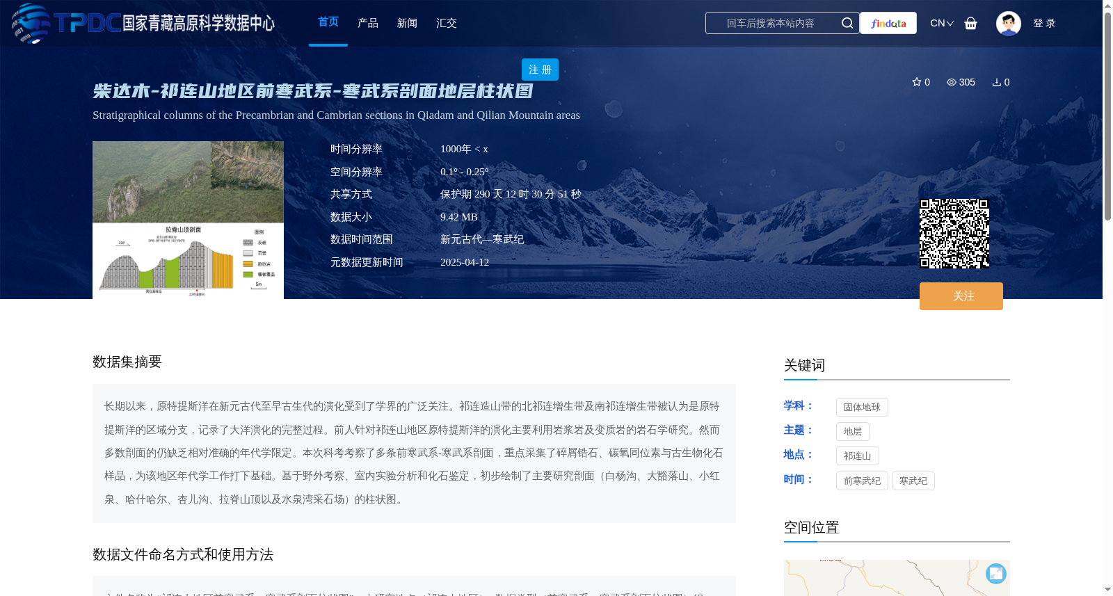 柴达木-祁连山地区前寒武系-寒武系剖面地层柱状图 数据集图片