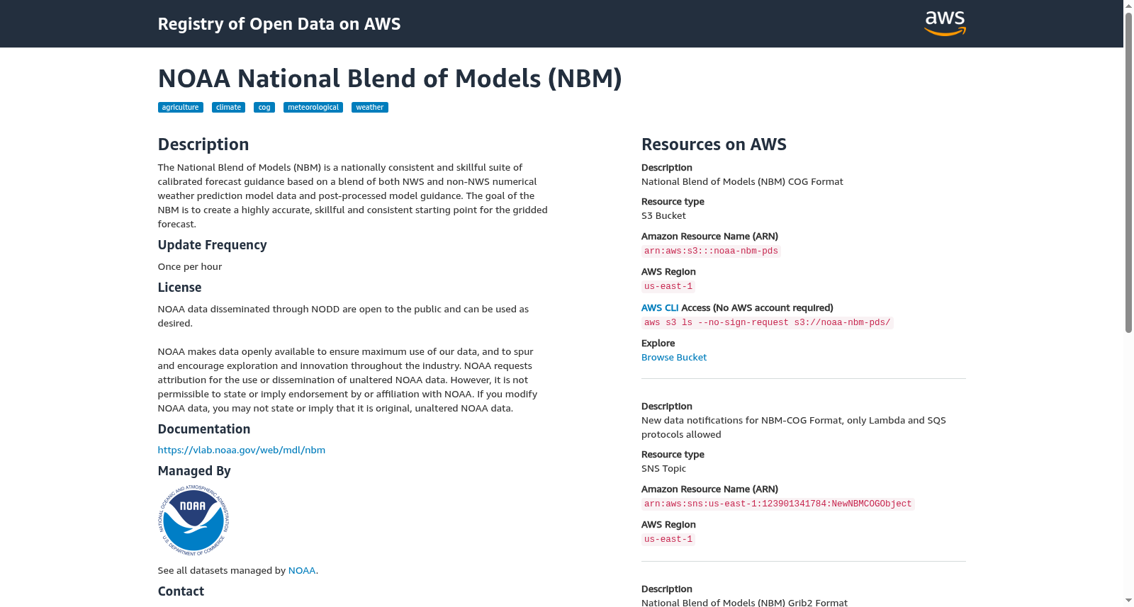 NOAA National Blend of Models (NBM) 数据集图片