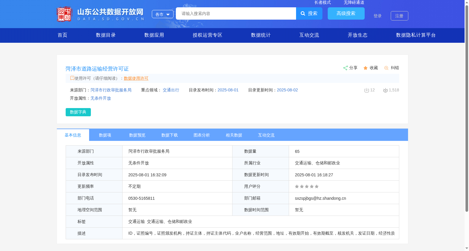 菏泽市道路运输经营许可证 数据集图片