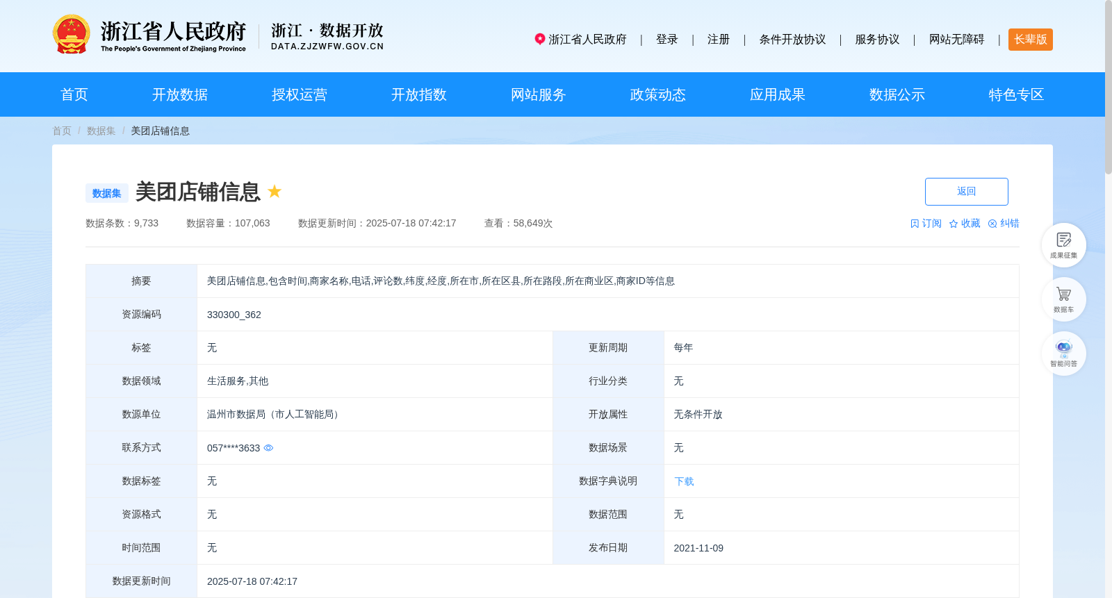 美团店铺信息 数据集图片