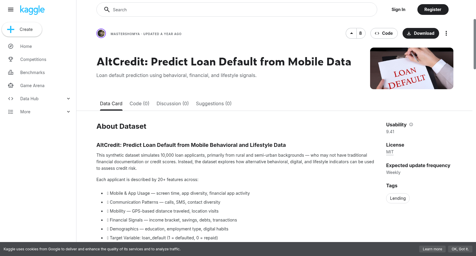 AltCredit: Predict Loan Default from Mobile Data 数据集图片